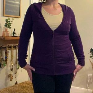 MISS SIXTY Deep V hooded zipper jacket Sz L